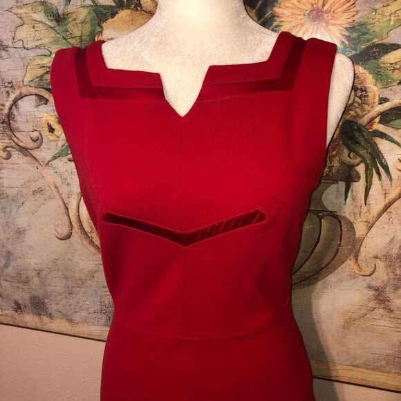 Sz 8 Diane Von Furstenberg Red Michelle Bodycon Dress - Picture 7 of 16